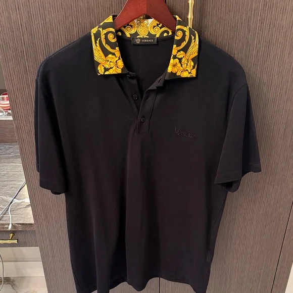 Versace Classic Black Polo Shirt brand NEW Large - Picture 3 of 16